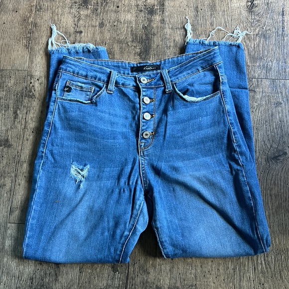 KanCan Medium Wash Distressed Skinny Denim Jeans - 7/27 - Picture 5 of 8